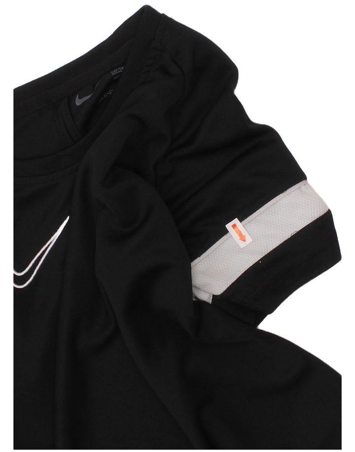 Chłopięcy T-shirt NIKE Dri Fit na 10-11 lat, średni czarny, blok kolorów