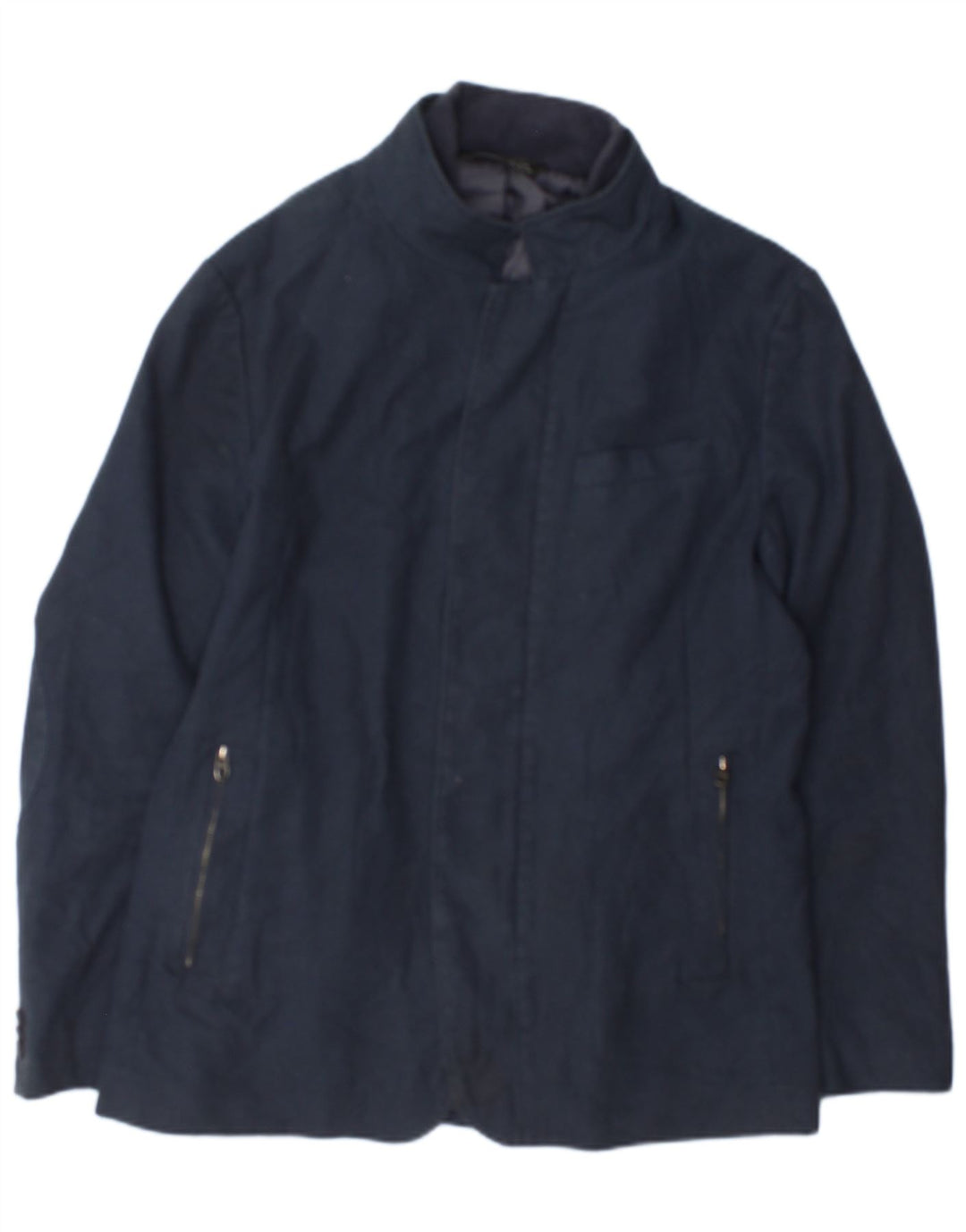 Męska kurtka bomberka Zara UK 42 XL, granatowa, poliester w kratkę