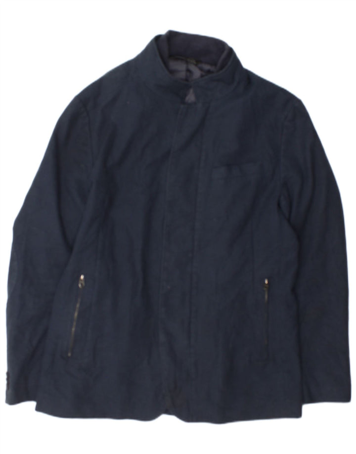 Męska kurtka bomberka Zara UK 42 XL, granatowa, poliester w kratkę