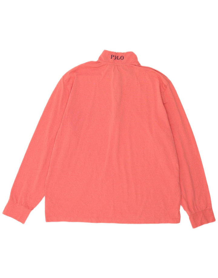 Polo Ralph Lauren Męski sweter z zamkiem błyskawicznym, bluza dresowa XL, różowy poliester