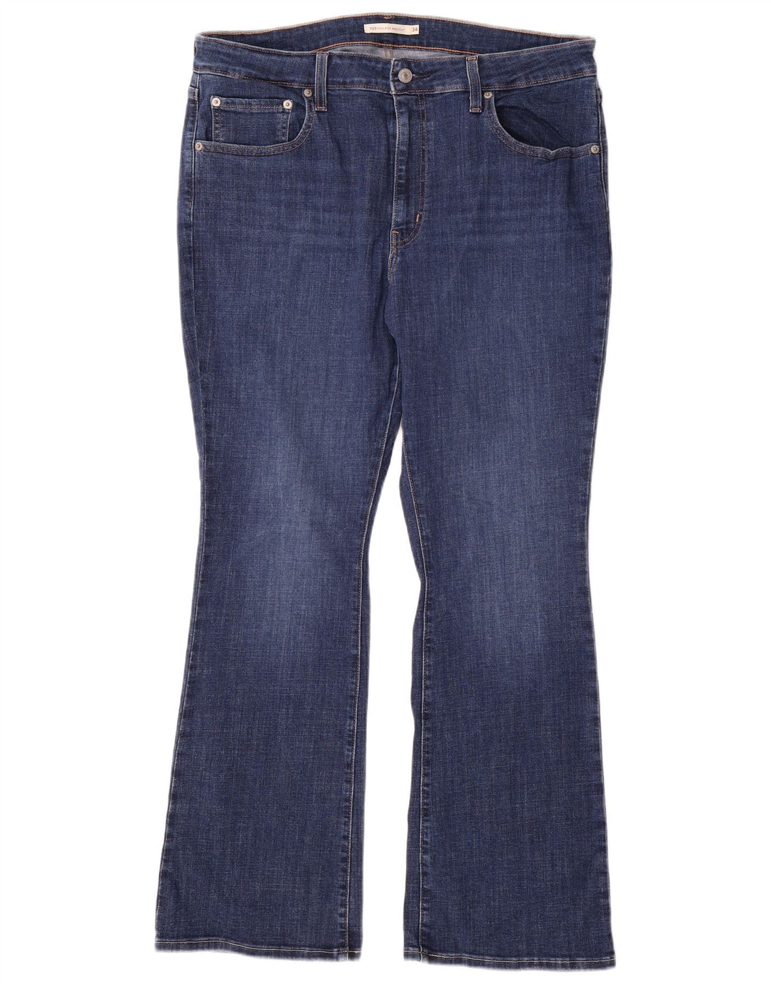 Damskie jeansy Levi's 725 z wysokim stanem Bootcut W34 L30 Granatowa bawełna