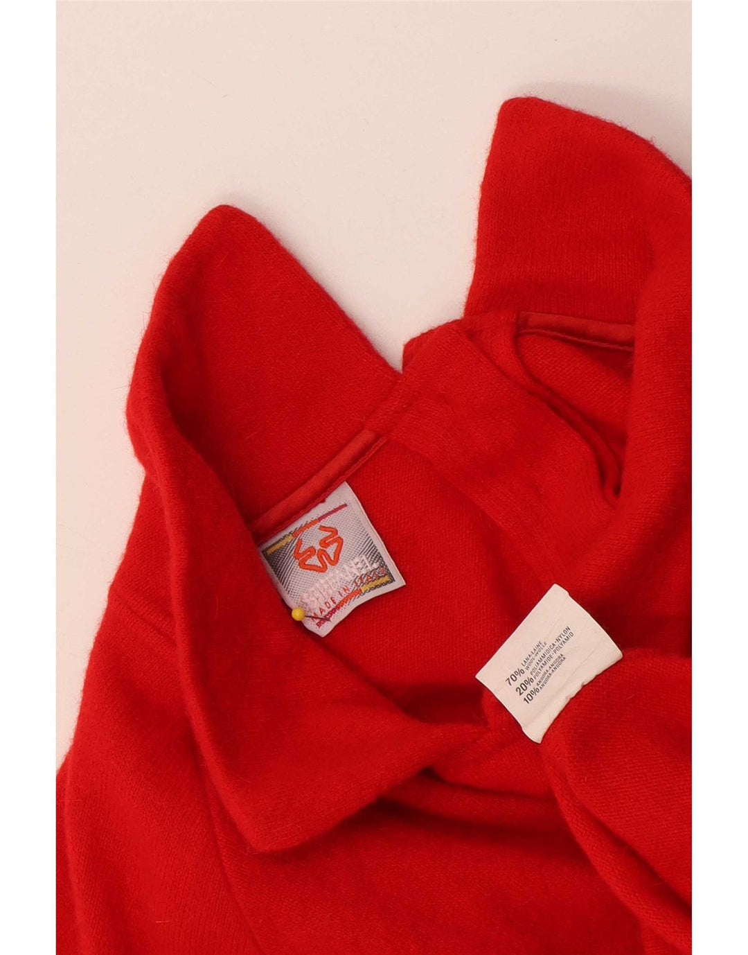 Damski sweter oversize Stefanel z kołnierzem polo UK 14, średni czerwony