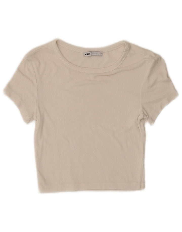 Damska koszulka Crop Top Zara UK 8 Small White