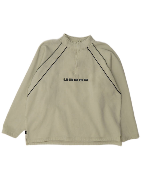 Męski sweter polarowy Umbro z graficznym zamkiem błyskawicznym UK 41/43, duży, zielony poliester