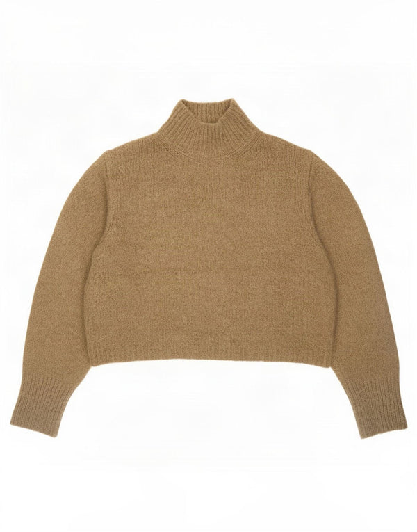 Damski sweter z golfem Zara UK 18 XL, brązowy akryl