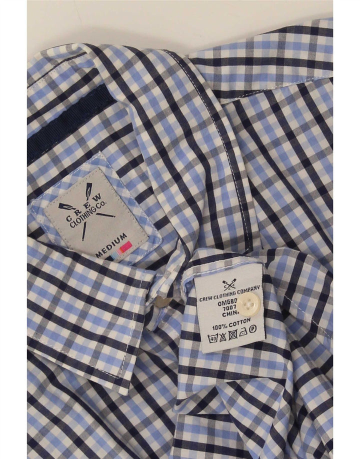 Crew Clothing Męska koszula z krótkim rękawem, średnia niebieska bawełniana kratka