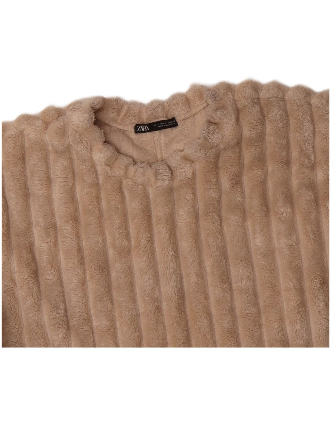 Damski sweter oversize ZARA z polaru UK 10, mały, beżowy