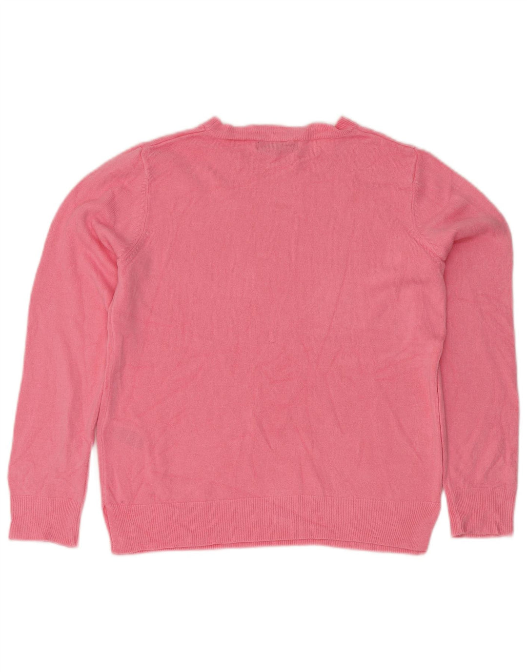 MARKS & SPENCER Damski sweter z okrągłym dekoltem UK 12 Średni różowy akryl