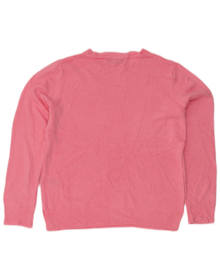 MARKS & SPENCER Damski sweter z okrągłym dekoltem UK 12 Średni różowy akryl