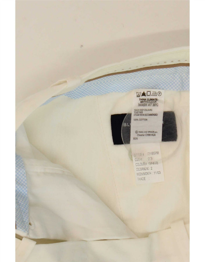 Marks & Spencer Damskie spodenki Chino Blue Harbor W32, duże, białe, bawełniane