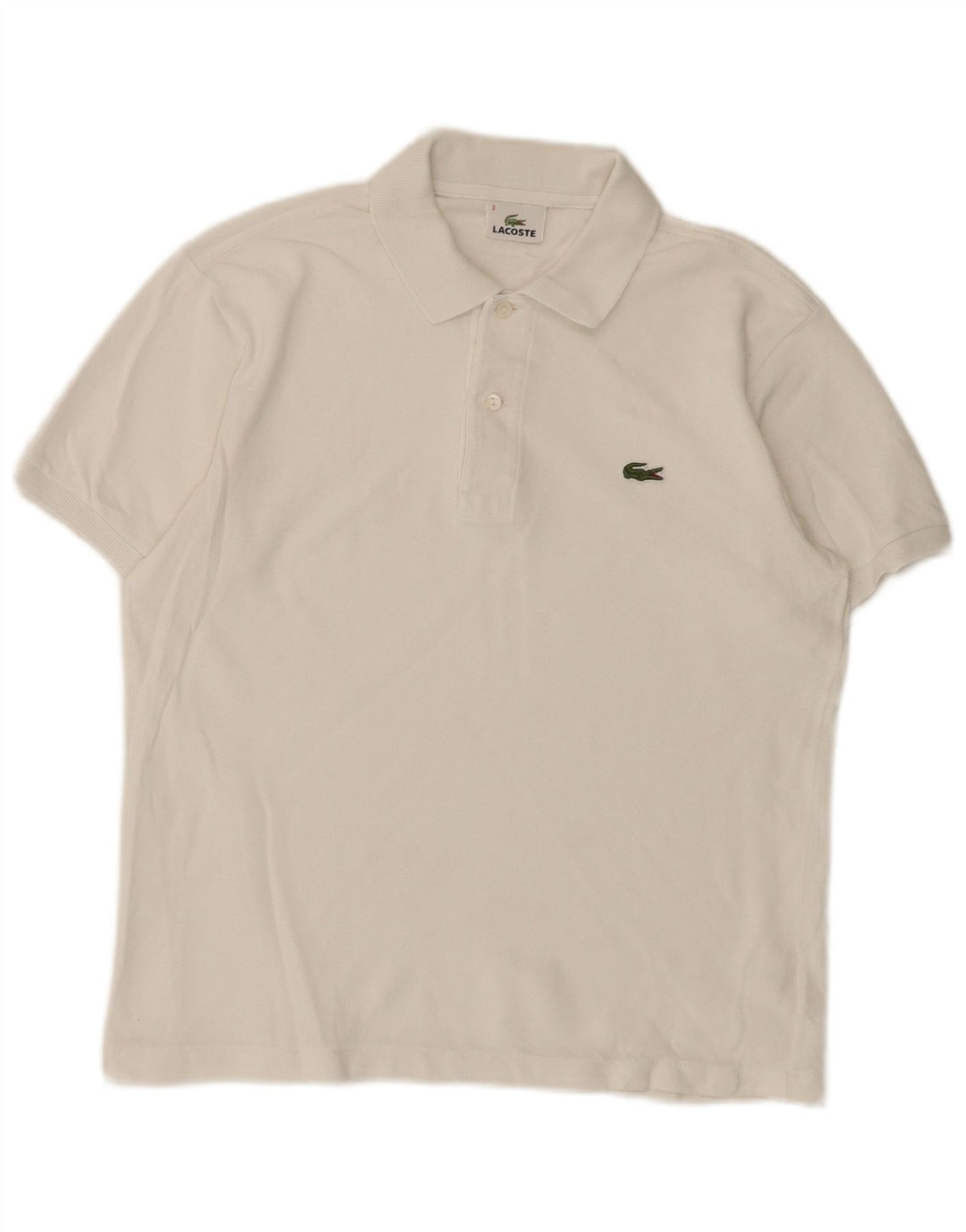 Męska koszulka polo LACOSTE, rozmiar 3, mała, biała, bawełniana