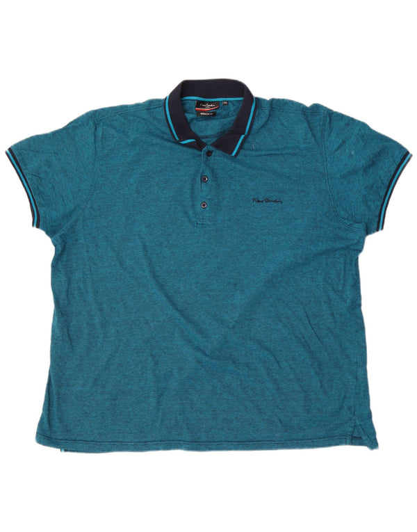 Męska koszulka polo Pierre Cardin o regularnym kroju 3XL, niebieska, bawełniana w prążki