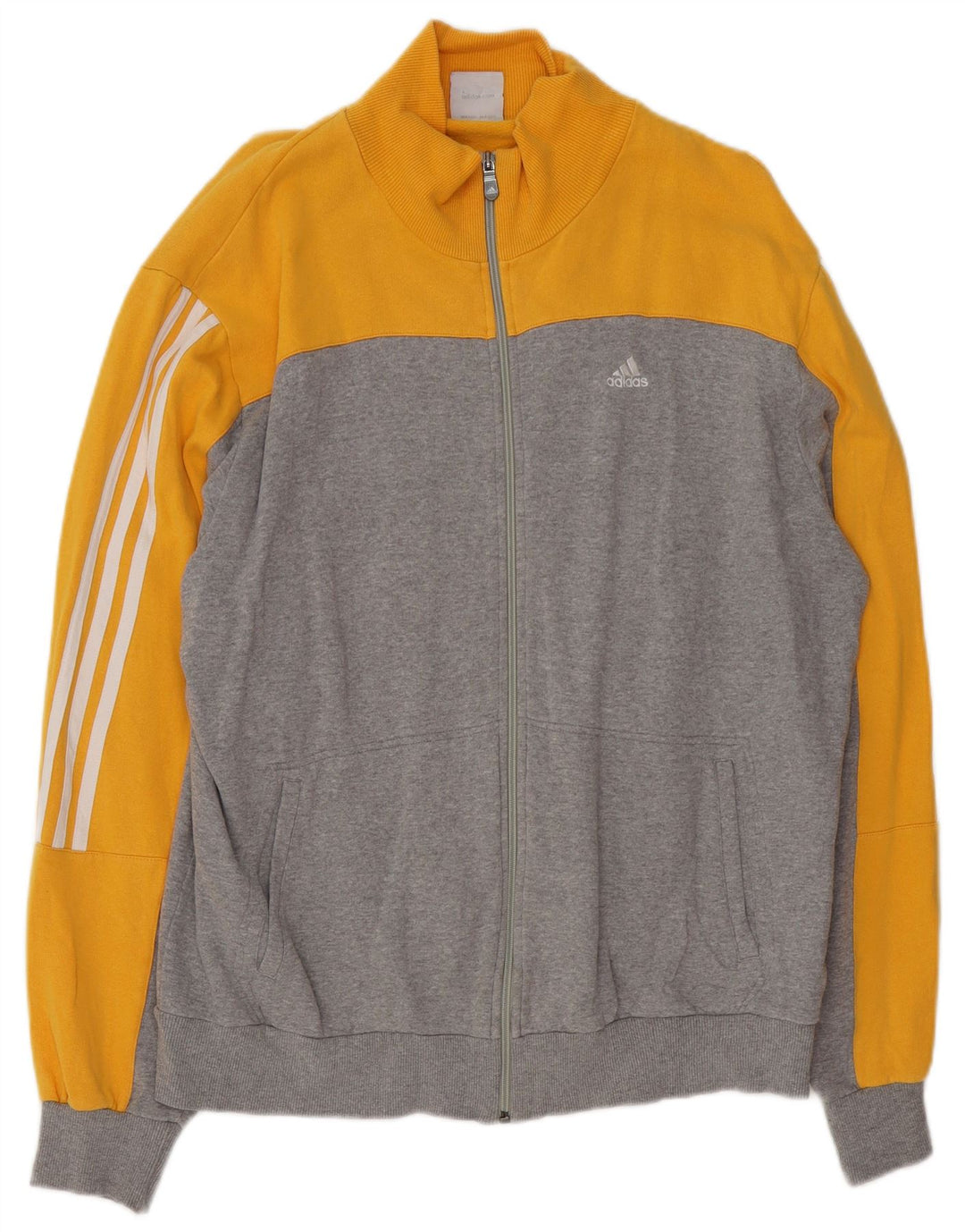 Męska kurtka dresowa ADIDAS XL, szara, bawełniana w bloki kolorów