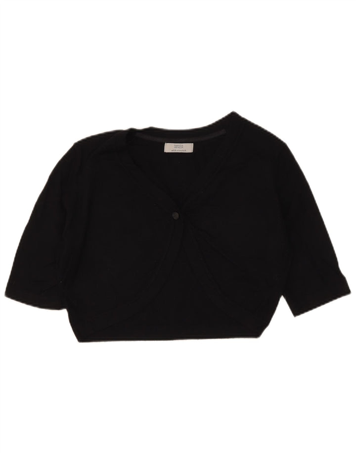 Marks & Spencer Bolero damskie UK 14 Średnia czarna wiskoza