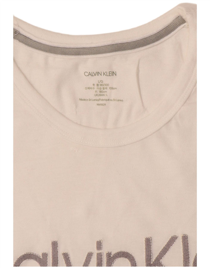 Męski T-shirt z grafiką Calvin Klein, duży, biały