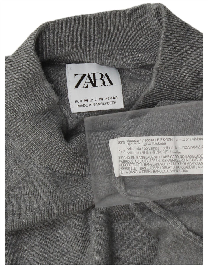 Męski sweter z golfem Zara, średnioszara wiskoza