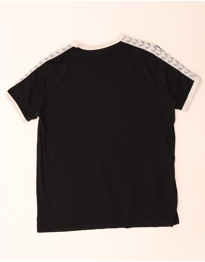 Męska koszulka z grafiką Fred Perry Top, bawełniana, w kolorze średniej czerni