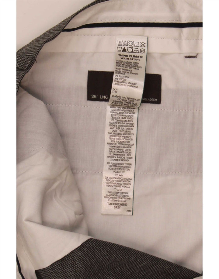 Męskie spodnie garniturowe Marks & Spencer W36 L33 szare