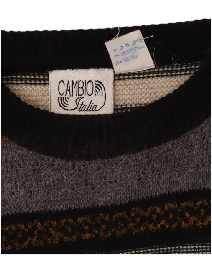 Męski sweter z okrągłym dekoltem Cambio IT 56 2XL w wielokolorowe paski