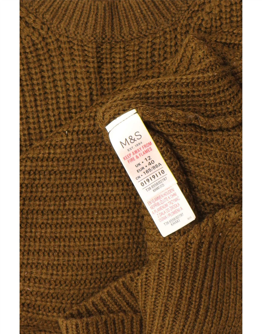 Marks & Spencer Damski podkoszulek z kamizelką UK 12, średni khaki, akryl