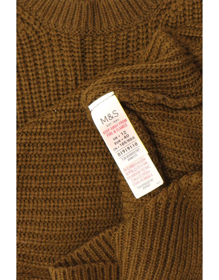 Marks & Spencer Damski podkoszulek z kamizelką UK 12, średni khaki, akryl