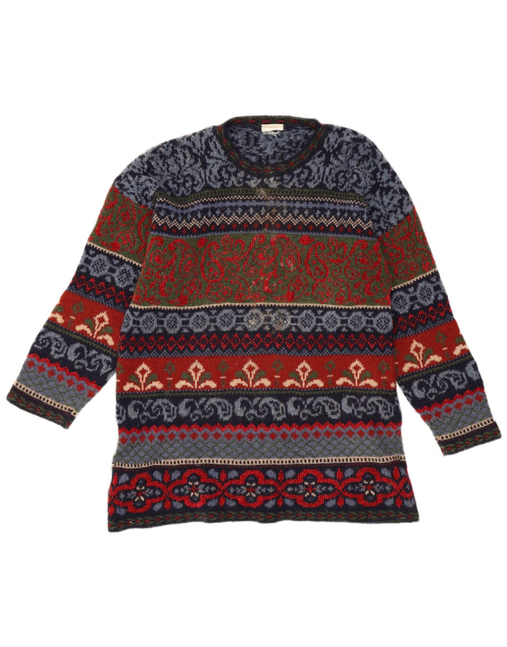 Sweter męski z okrągłym dekoltem w stylu vintage IT 44 Średni wielobarwny Fair Isle