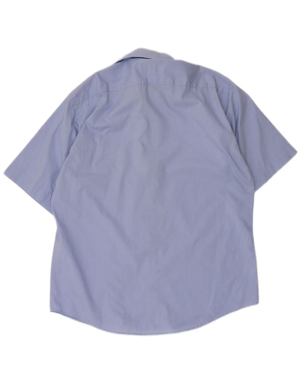 Męska koszula z krótkim rękawem Pierre Cardin, rozmiar 39 15 1/2, średnia niebieska bawełna