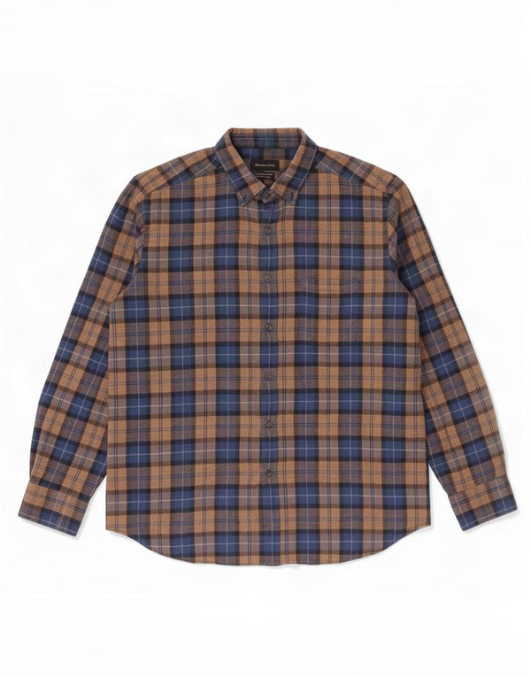 Męska koszula flanelowa Massimo Dutti 2XL w brązową kratkę