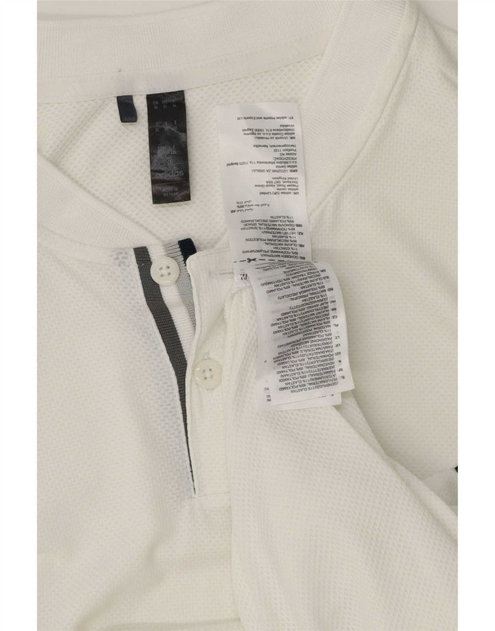 Męska koszulka polo Adidas XL, biała, poliestrowa