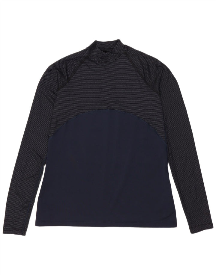 Damska koszulka Nike Dri Fit z długim rękawem, UK 12, średni granatowy nylon w paski