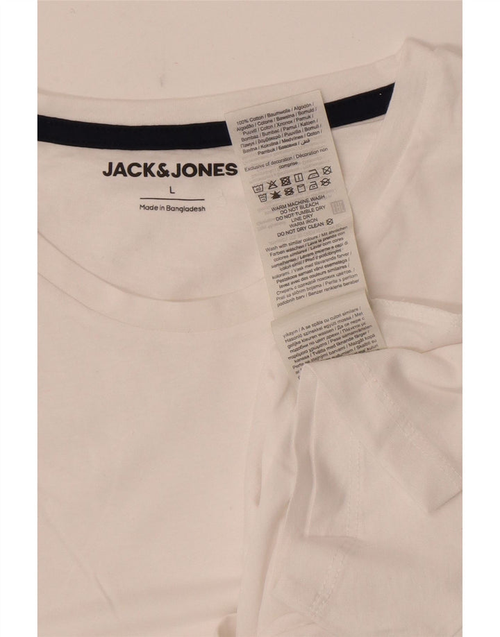 T-shirt męski Jack & Jones, duży, biały, bawełniany