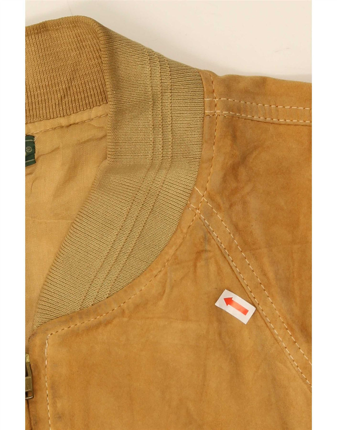 Męska zamszowa kurtka bomber w stylu vintage IT 50, duża, beżowa