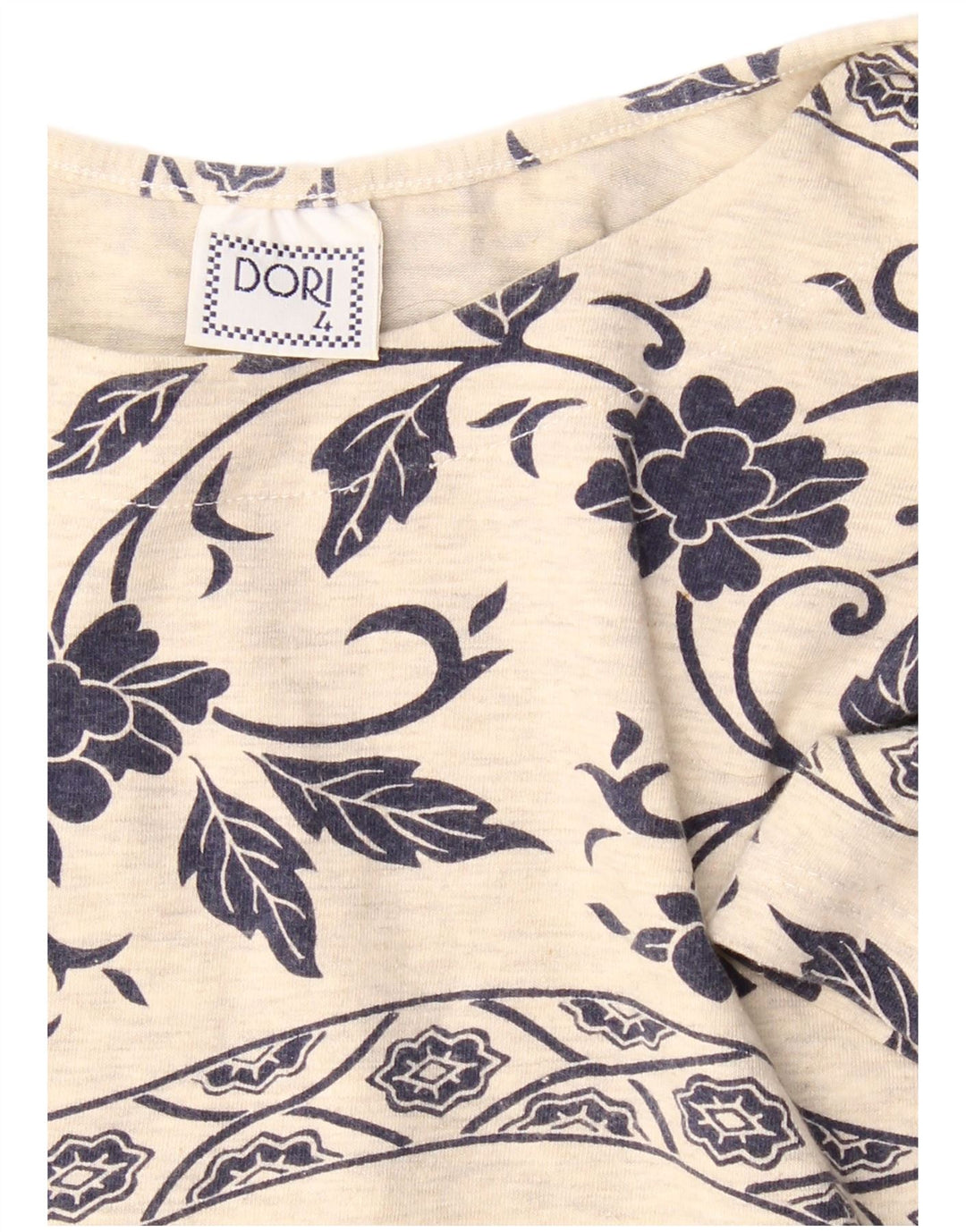 VINTAGE Womens Bodysuit US 4 Small Grey Floral Cotton