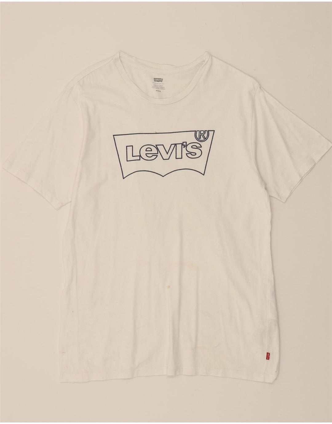 LEVI'S Mens Graphic T-Shirt Top Medium White Cotton Vintage Levi's and Second-Hand Levi's from Messina Hembry 