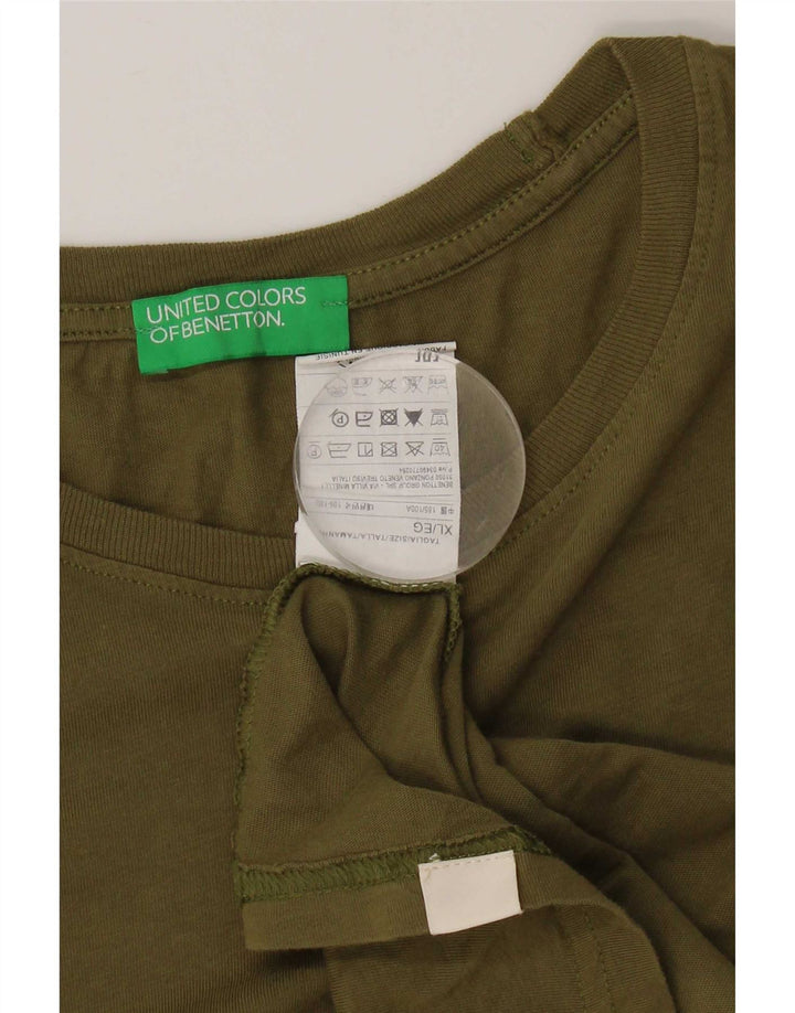 T-shirt męski Benetton, bawełniany, XL, khaki