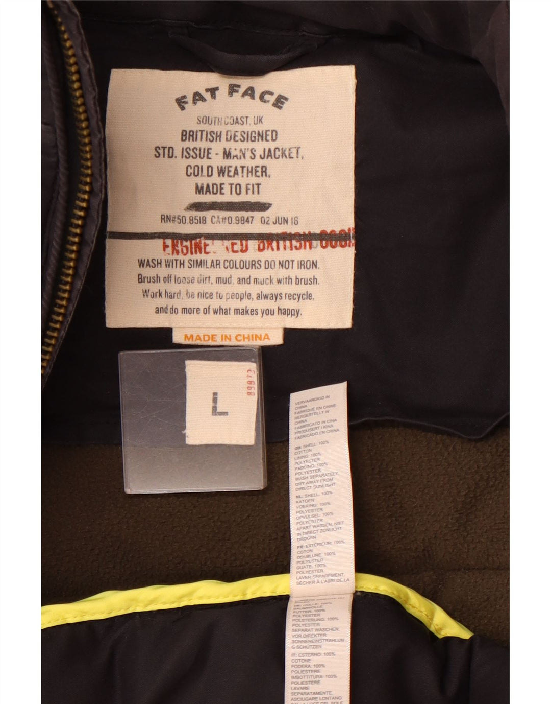 Męska ocieplana kurtka Fat Face UK 40, duża, czarna bawełna