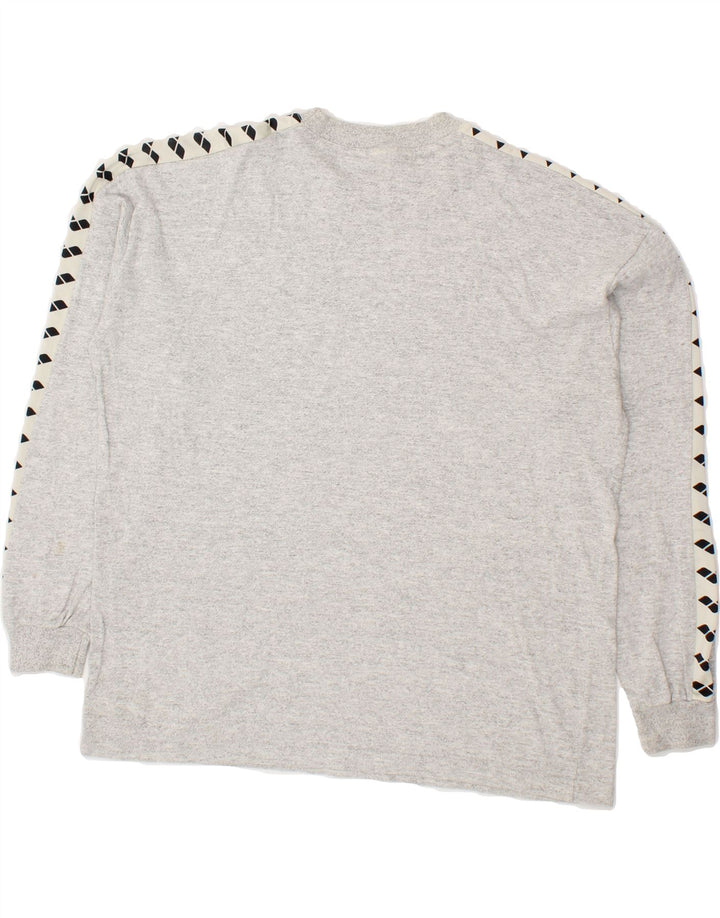 ARENA Mens Graphic Top Long Sleeve Medium Grey Colourblock Vintage Arena and Second-Hand Arena from Messina Hembry 