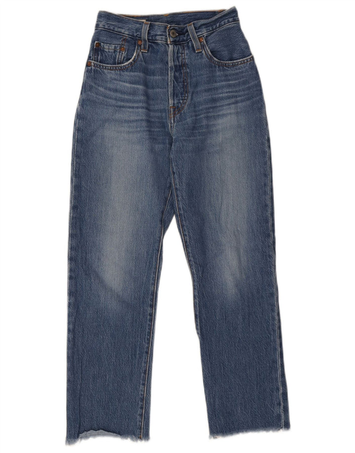 Damskie dżinsy Levi's 501 Straight W24 L26 Niebieskie bawełniane