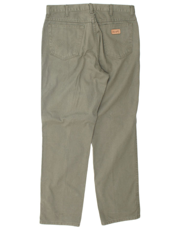Wrangler Męskie proste spodnie codzienne W36 L32 Zielone bawełniane