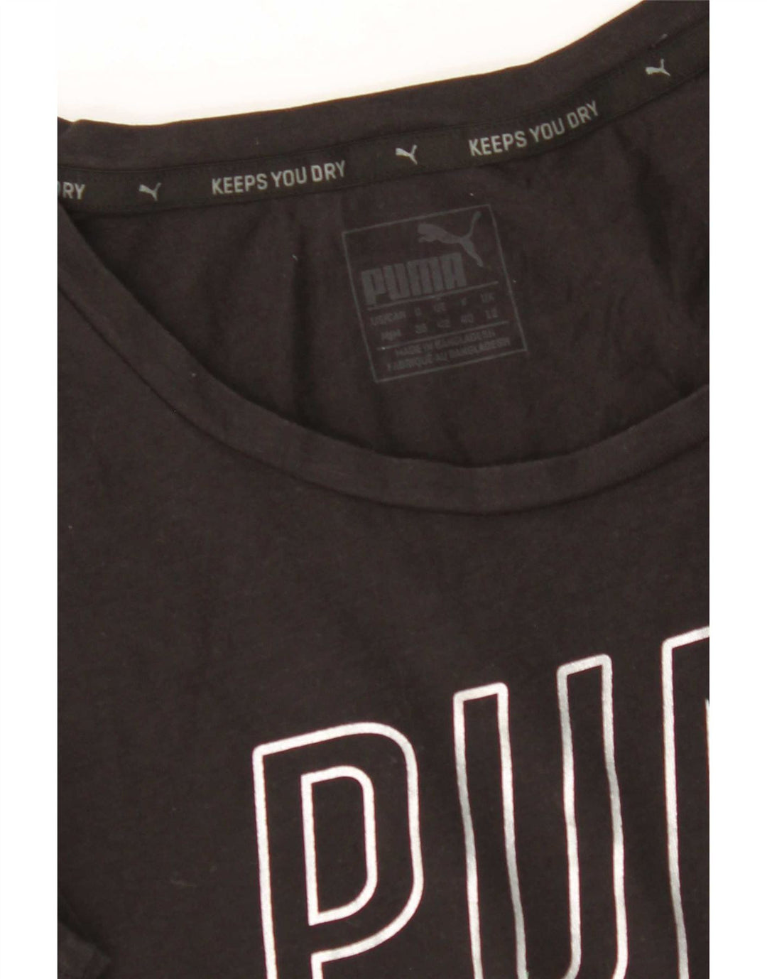 Damska koszulka Puma Crop Graphic Top UK 12 Medium Black