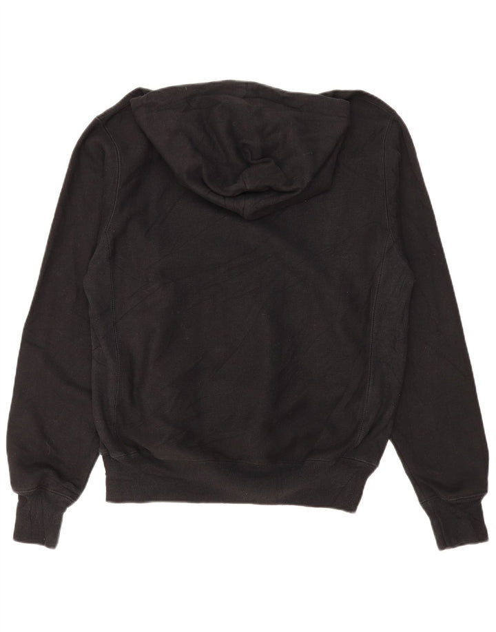 CHAMPION Mens Reverse Weave Hoodie Jumper Small Black Cotton