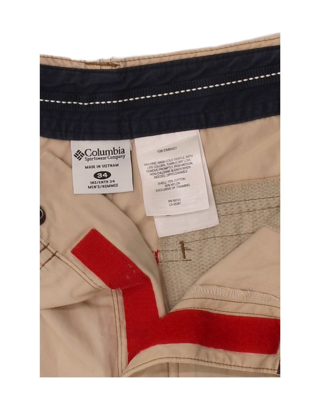 COLUMBIA Mens Straight Cargo Trousers W34 L32 Beige Cotton