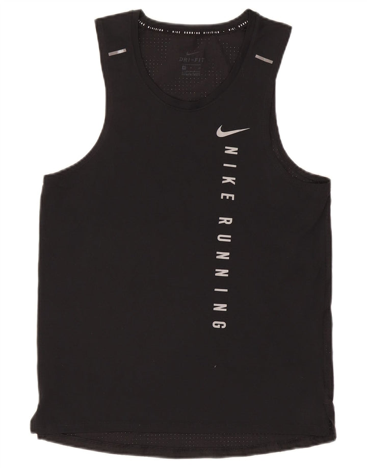 Męska kamizelka z grafiką Nike Dri Fit, mała, czarna, poliestrowa