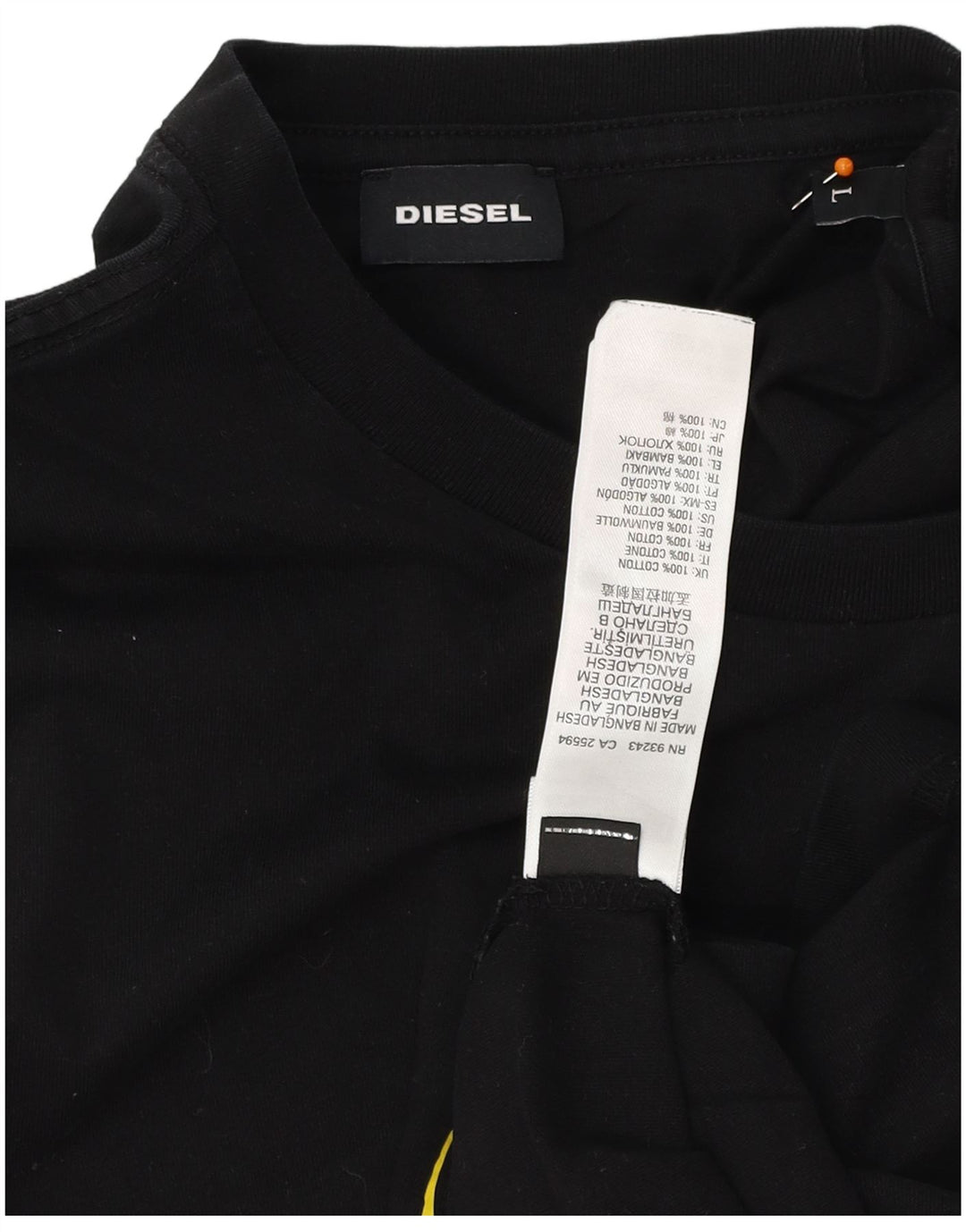 Męska koszulka z grafiką DIESEL, duża, czarna, bawełniana