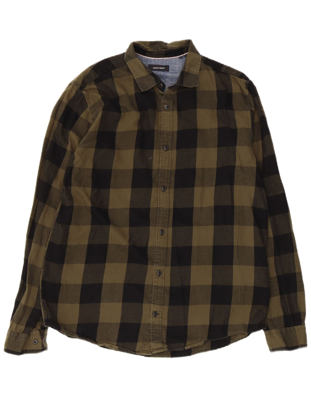Męska koszula flanelowa Jack & Jones XL w kolorze khaki, bawełniana krata