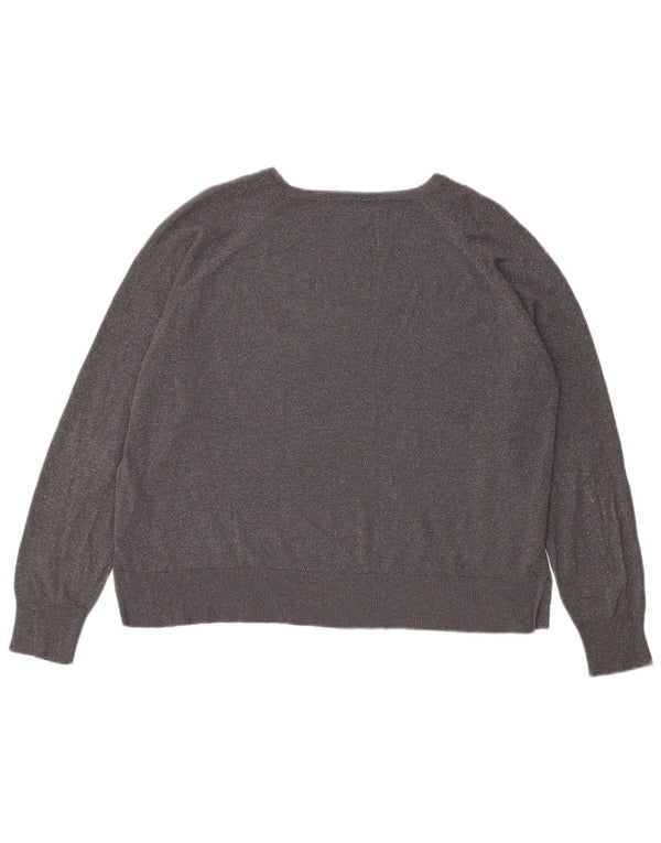 Damski sweter Zara Crop Boat Neck Sweter UK 16 Large Szara Wiskoza