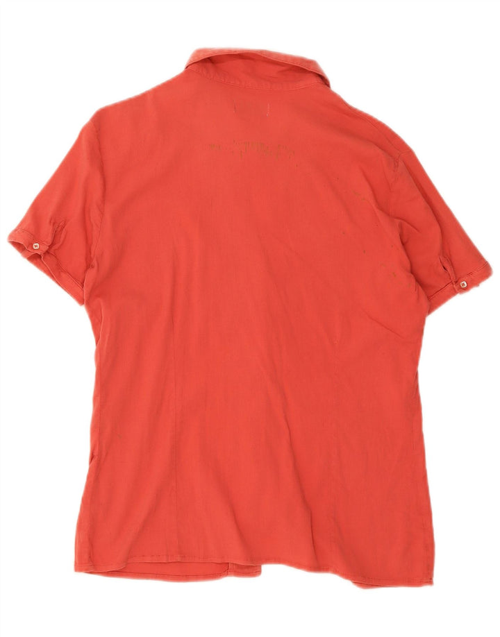 GOOSE & GANDER Womens Short Sleeve Shirt IT 46 Large Red Cotton