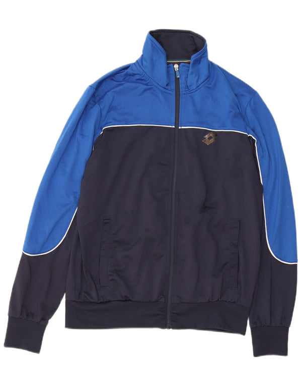 LOTTO Mens Tracksuit Top Jacket XS Navy Blue Colourblock