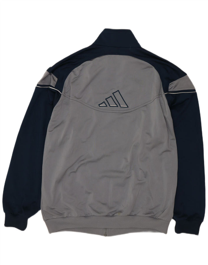 Adidas Męska bluza dresowa UK 44/46 Duży szary poliester z blokami kolorów