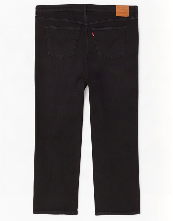 Damskie jeansy Levi's Ribcage z wysokim stanem US 20 3XL W40 L27 Czarne